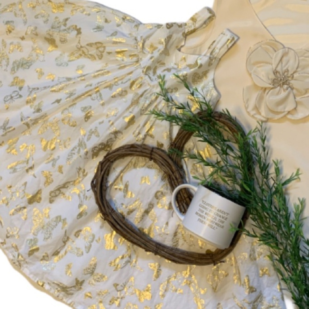 H&M White & Gold Dress - Girl’s Size 5/6